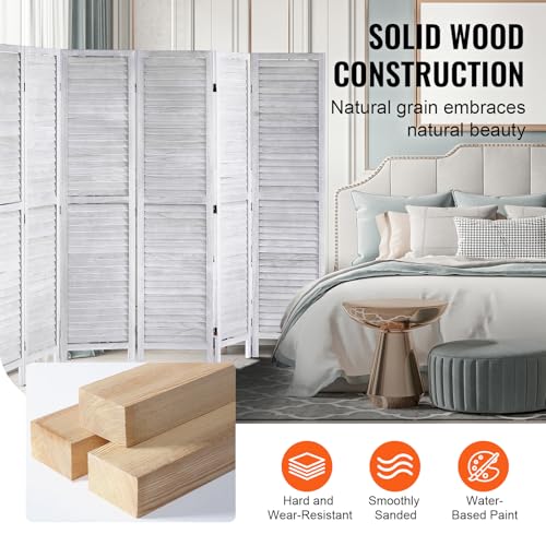 Wood Room Divider, 4 Panel Folding Privacy Screen, 66.9 Inches Tall, Indoor Wooden Partition A907