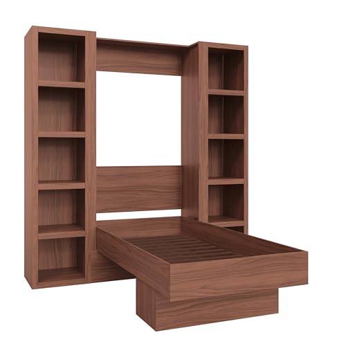 Queen Murphy Wall Bed with Two Bookshelves Y365306