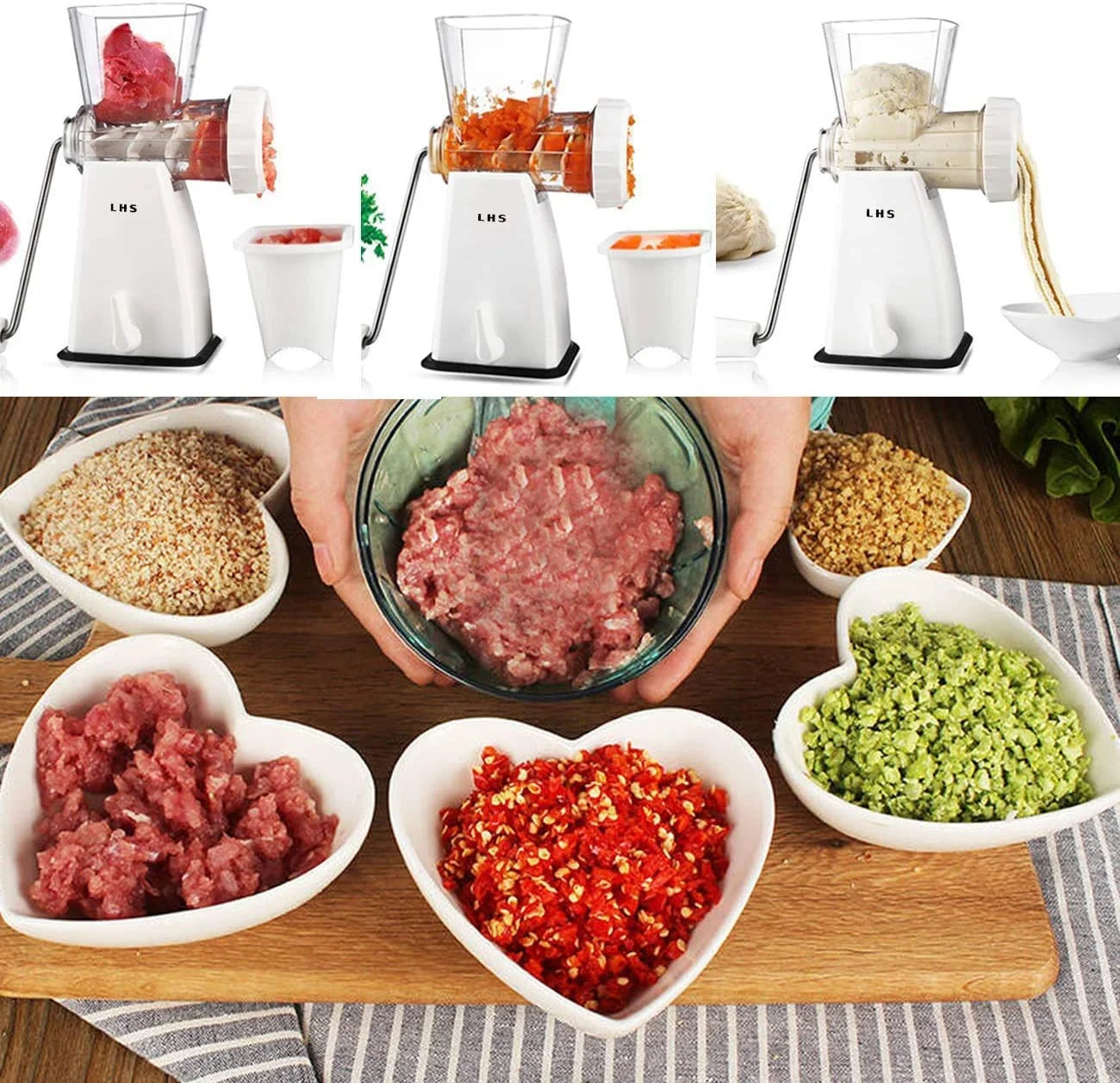 Manual Meat Grinder with Stainless Steel Blades S507