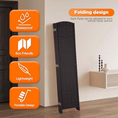 4 Panel Room Divider Screen 5.6 Ft Tall Folding Privacy Partition N658