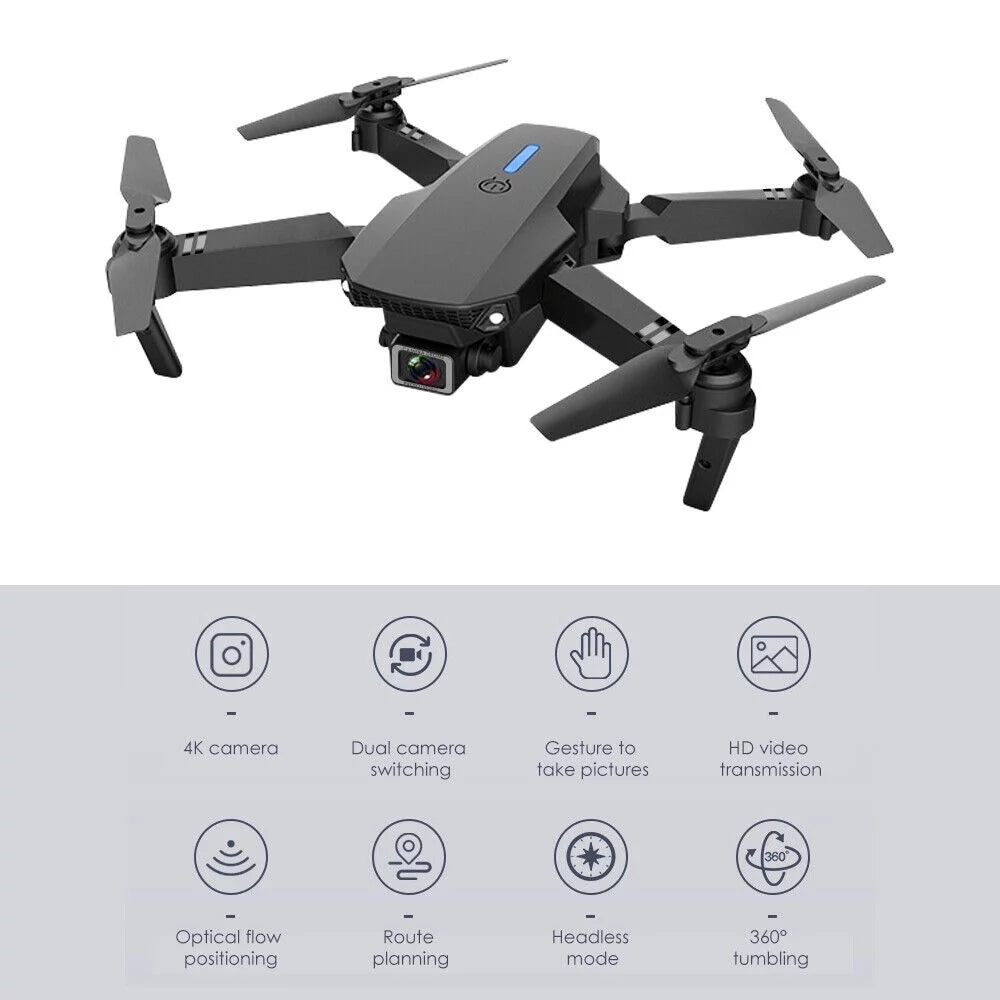 4K HD Dual Camera RC Drone with WiFi FPV, 4 Batteries Included P729255