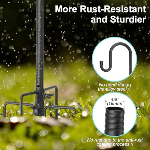 Shepherds Hook for Bird Feeder, 62" Adjustable Plant Hanger Pole G8309