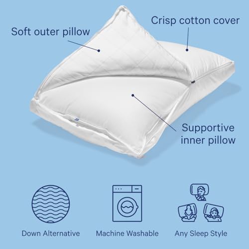 King Size Pillow, White, 2 Pack P827756