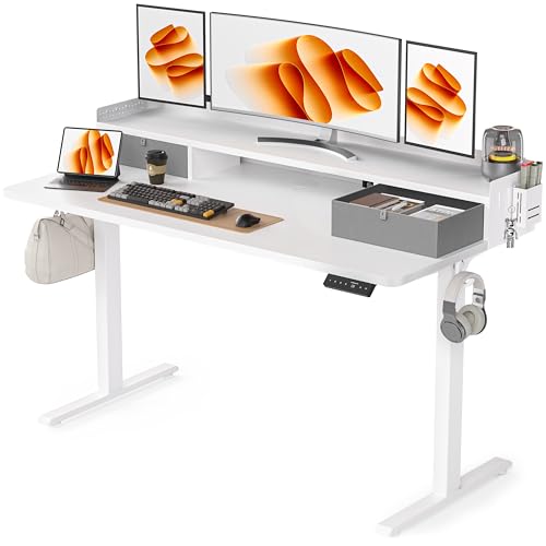 Electric Standing Desk with 2 Drawers, Height Adjustable for Home Office B137