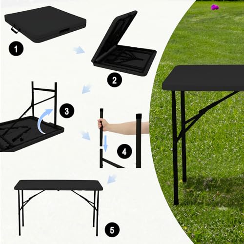 Heavy Duty Portable Folding Table for Dining, Parties, and Camping E6001