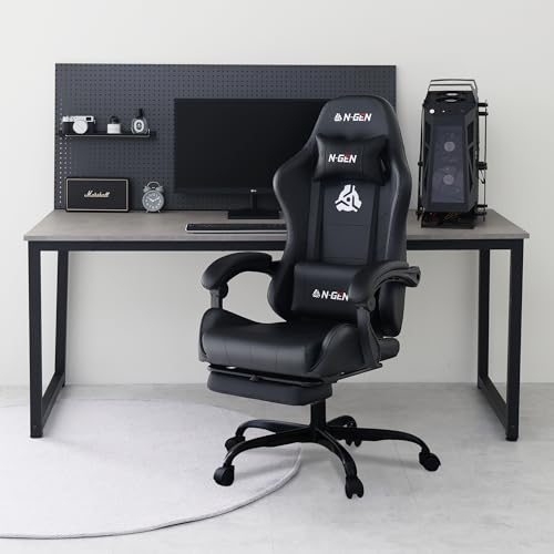 Ergonomic High Back Gaming Chair with Footrest PU Leather Recliner O1049