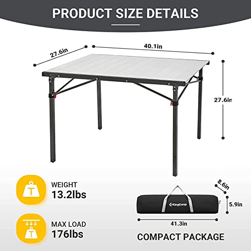Folding Camping Table Portable Aluminum Roll Up Lightweight for Outdoor Picnic F98743