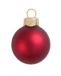 Whitehurst Matte Finish Glass Christmas Ball Ornaments - 4" (100mm) - Red - 6ct