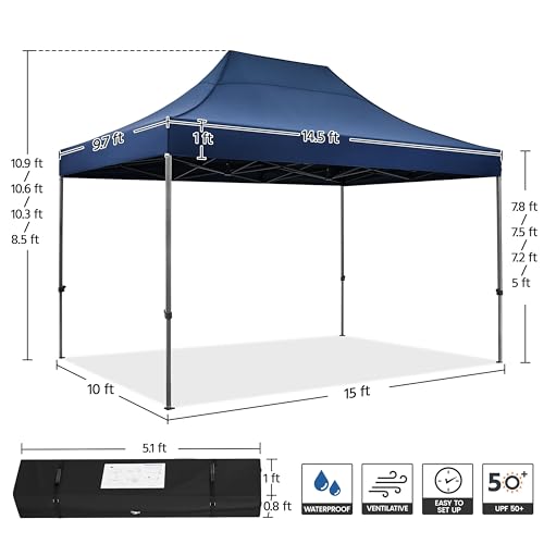 Heavy Duty Pop Up Canopy Tent 10x20 with Wheeled Carry Bag, White X6840