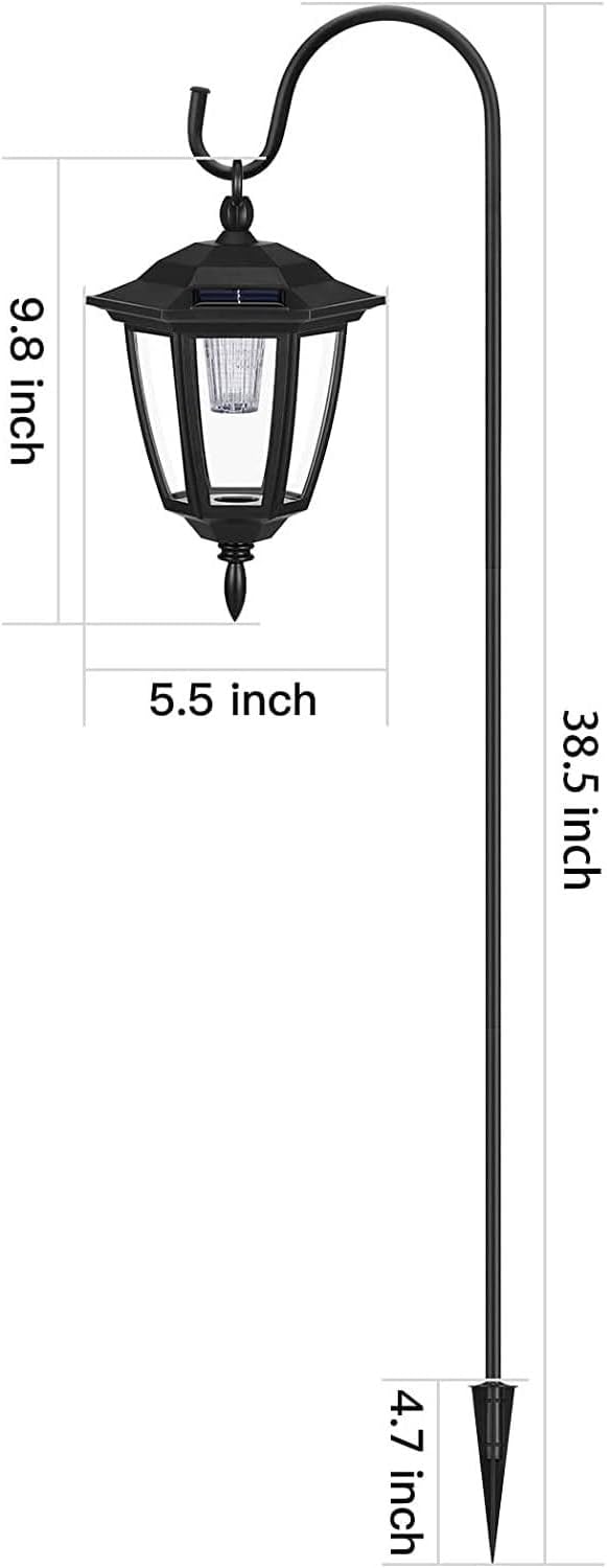 Solar Shepherd Hook with Hanging Lantern for Garden Path X68083
