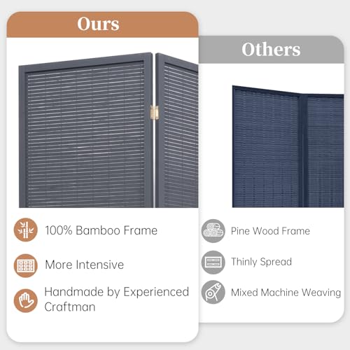 Bamboo Room Divider Folding Privacy Screen 4 Panel Freestanding F401