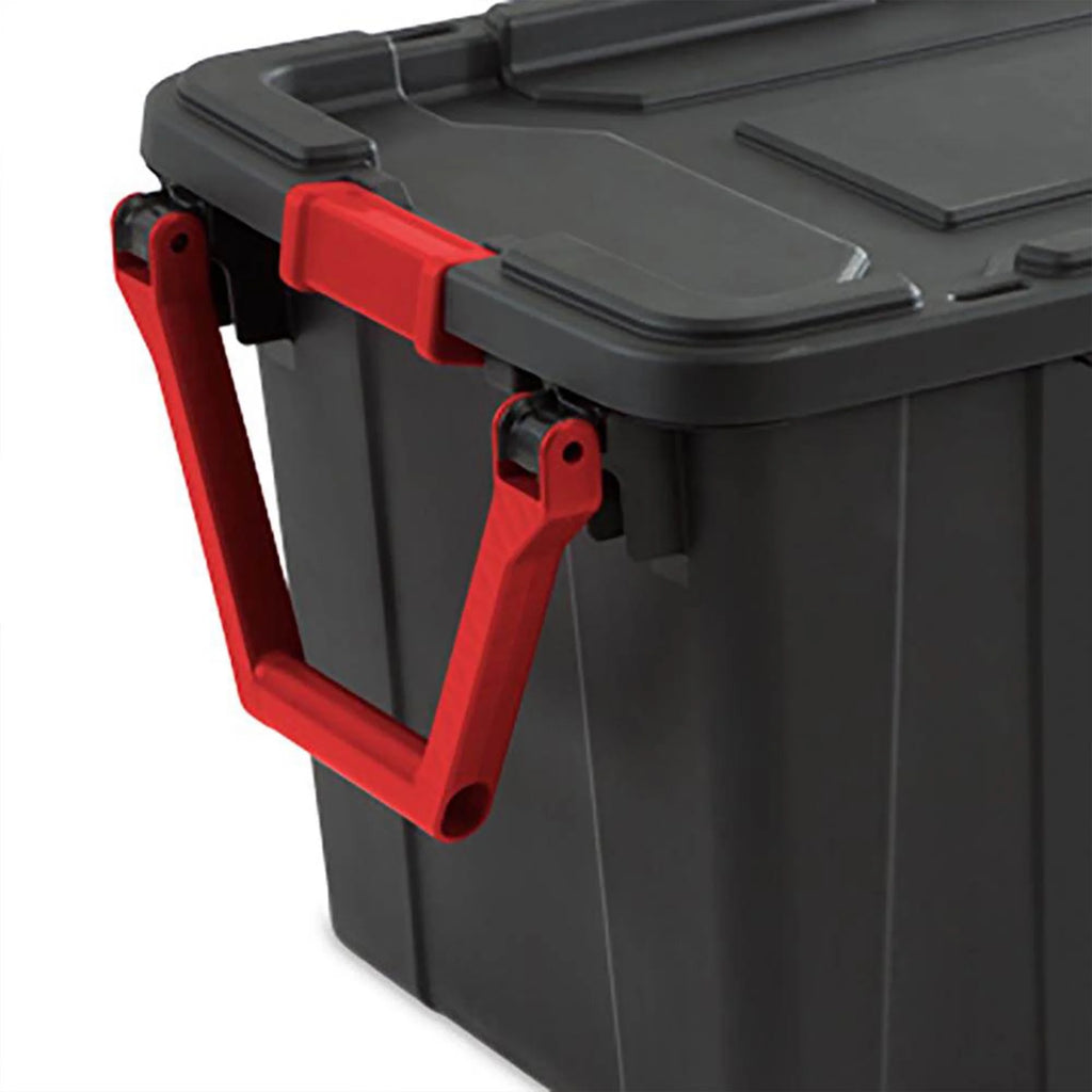 40 Gallon Wheeled Industrial Storage Tote, Black (8 Pack) B695