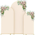 3 Sets Gold Metal Wedding Arch Arched Backdrop Stand and 3 Pcs Arch Cover 5.9ft/4.9ft/3.9ft Wedding Arbor Garden Frame for Birthday Party Ceremony Baby Shower Graduation Decoration(Blue)