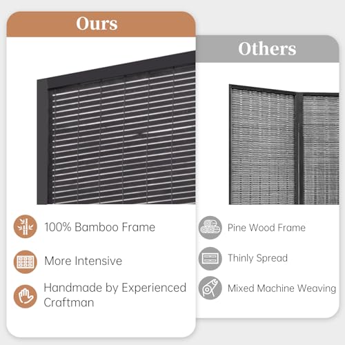 Bamboo Room Divider Folding Privacy Screen 4 Panel Freestanding F401