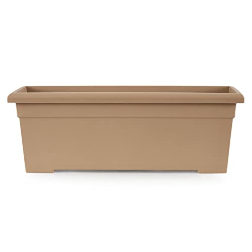 28 Inch Rectangular Planter Box - Lightweight Plastic Outdoor Plant Pot with Drainage I2282