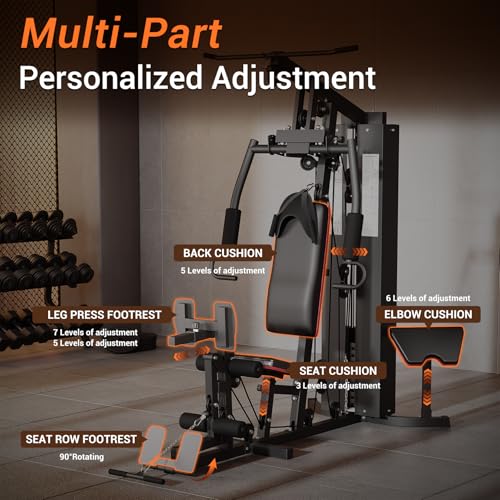 Home Gym Equipment with 150LBS Weight Stack and Pulley System Y2817