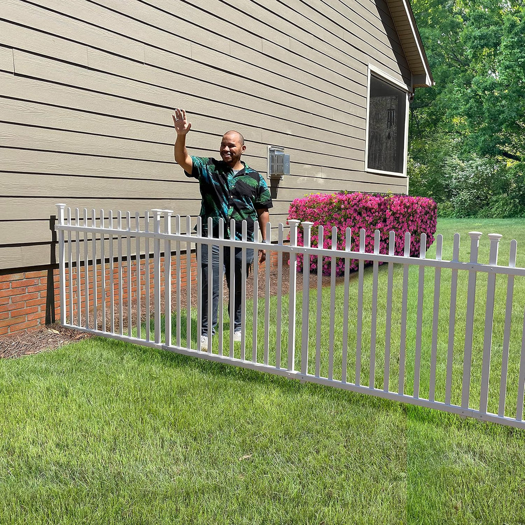 Vinyl Picket Fence 44" W x 41" H 2 Pack with No-Dig Gate Kit 59.7" W x 41.1" H V486