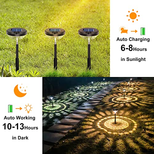 Solar Pathway Lights 8 Pack, Warm White + Cool White LED, IP67 Waterproof Outdoor S41252