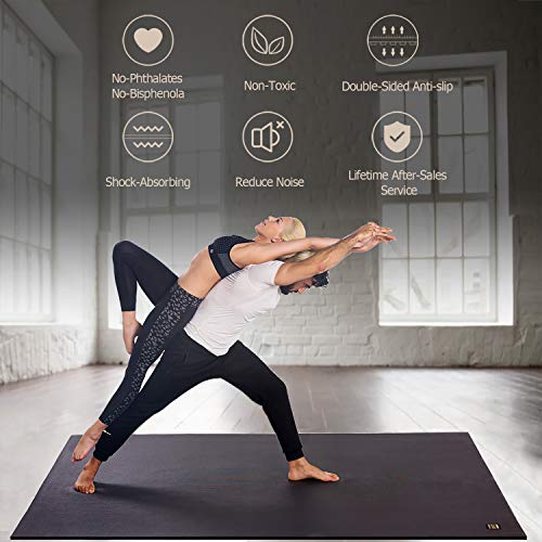 Large Yoga Mat 6x4 6x6 7x5 Extra Thick Non-Slip Exercise Mat for Pilates Stretching Meditation S2365