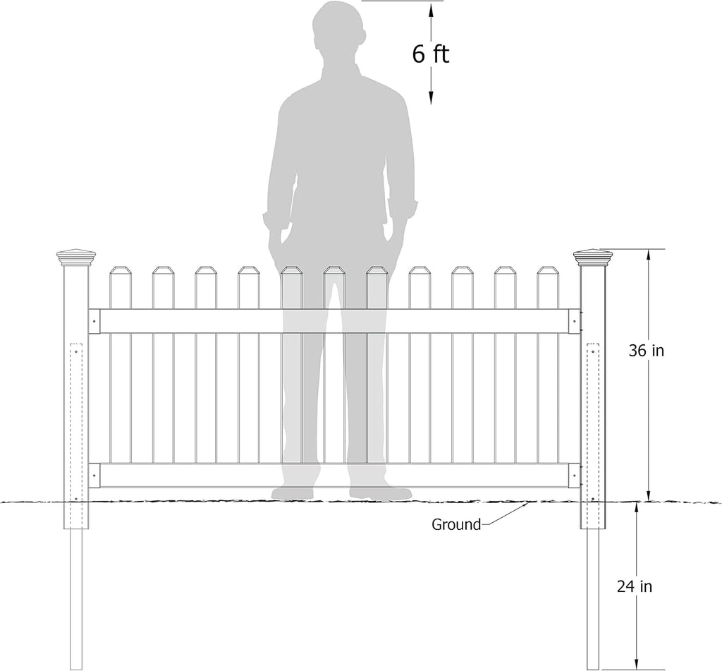 Vinyl Post, 3 ft Tall, White O3006