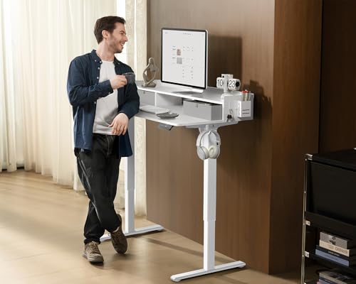 Electric Standing Desk with 2 Drawers, Height Adjustable for Home Office B137