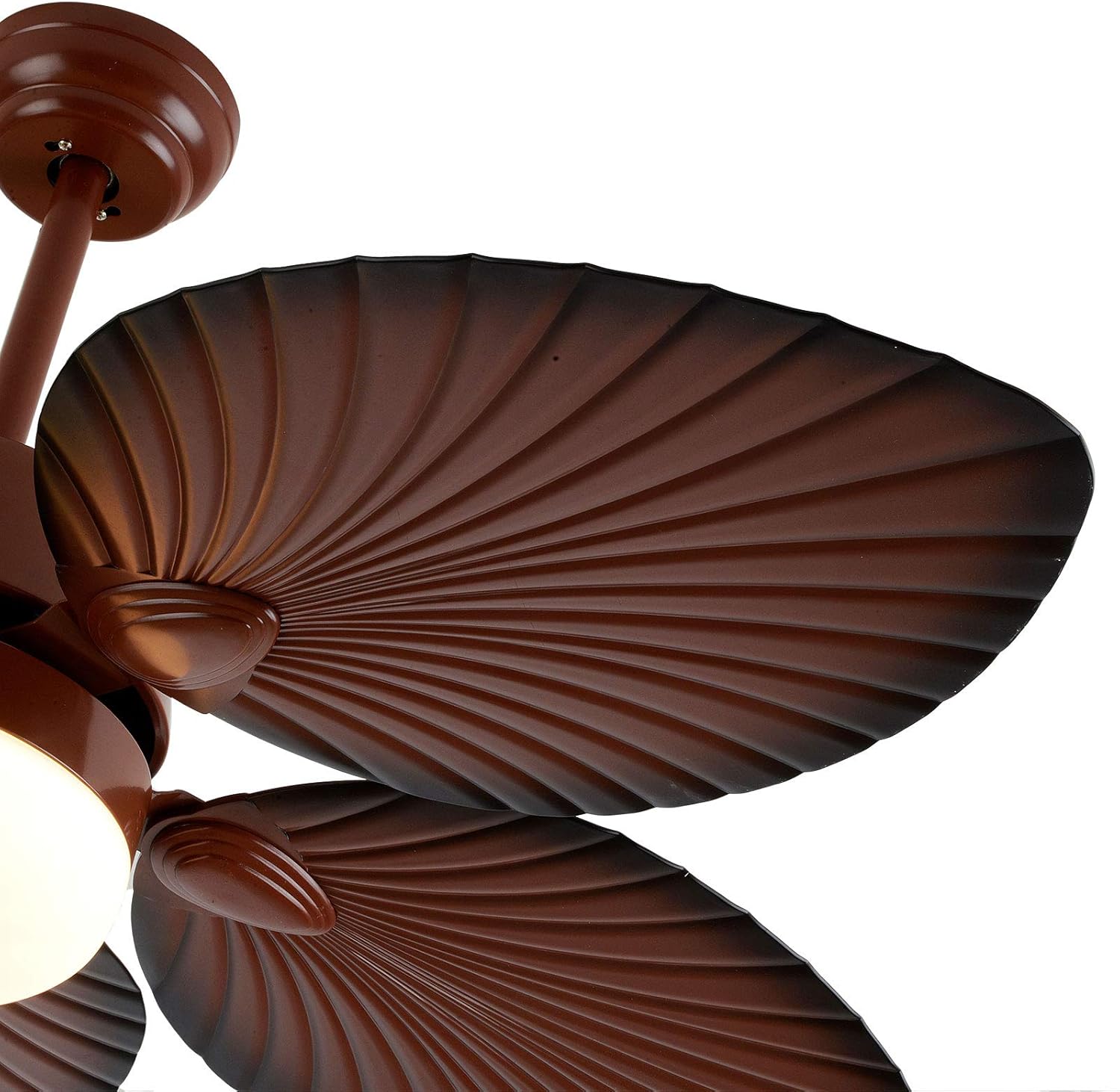 Ceiling Fan with LED Light, 52 Inch Palm Leaf Blades, Remote Control P510506