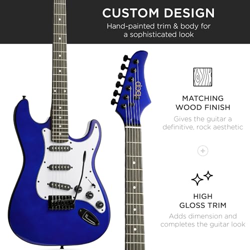 Beginner Electric Guitar Starter Kit with Case, Amp, and Accessories G63095