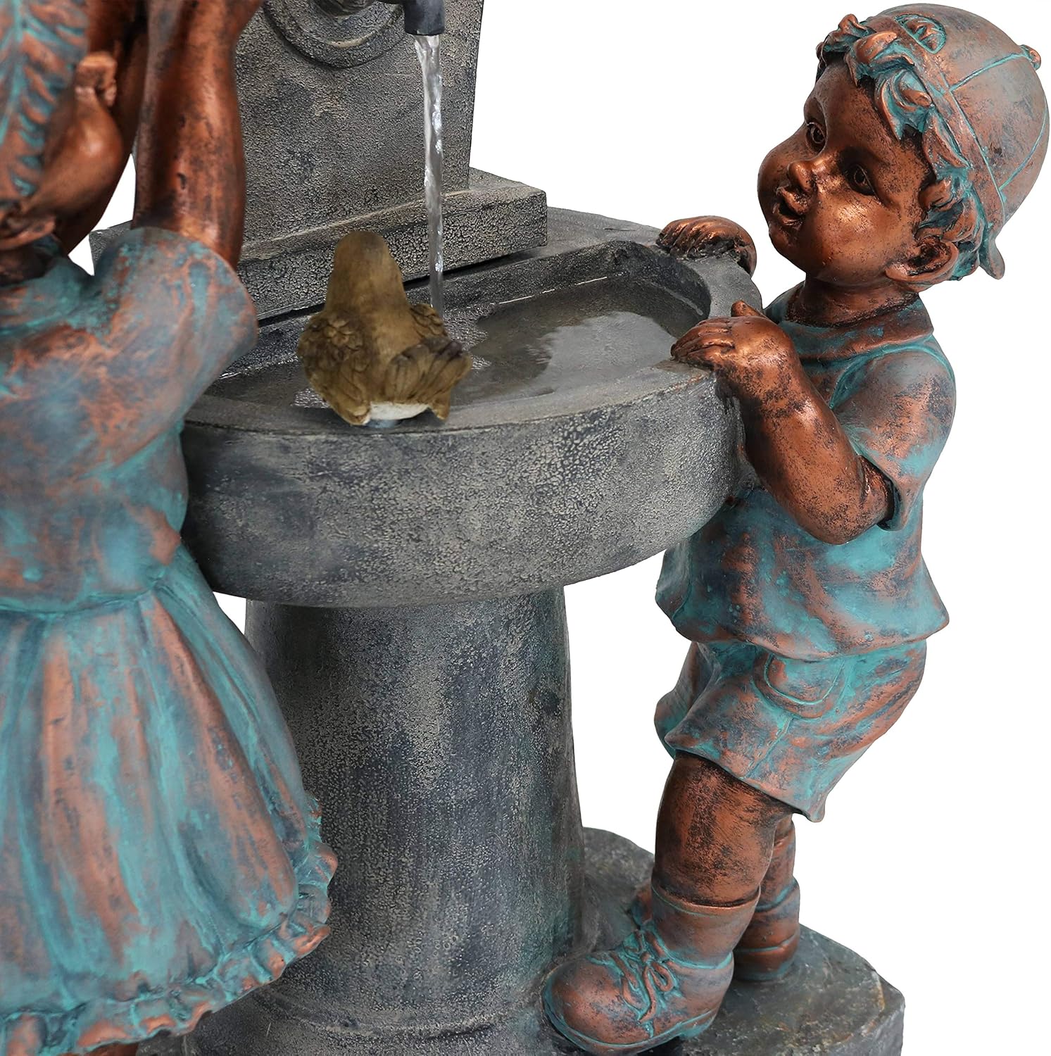 Outdoor Water Fountain with Bird Bath Design J93668