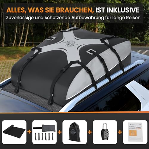 Car Roof Bag Cargo Carrier 20 Cubic, Waterproof with Strap and Anti-Slip Mat Q382