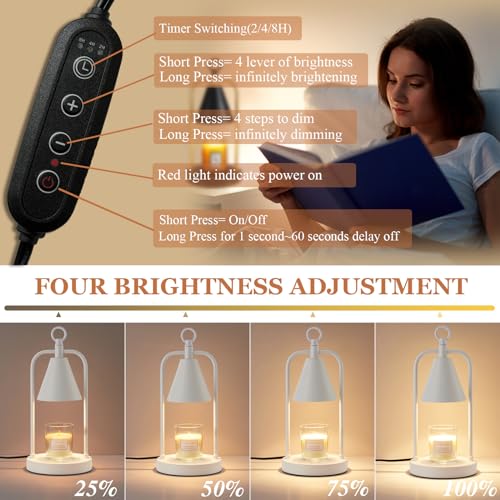 Candle Warmer Lamp with Timer, Dimmable Wax Melter for Home Decor C91265