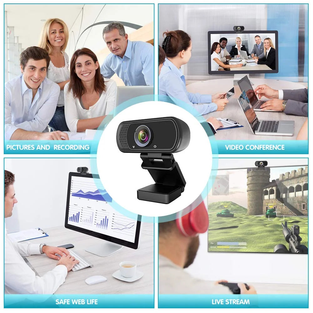 1080P Webcam with Microphone and Tripod Stand O31962