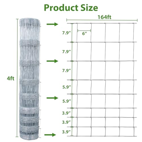 Farm Wire Fencing 4×164ft Galvanized Cattle Panel for Livestock T881949