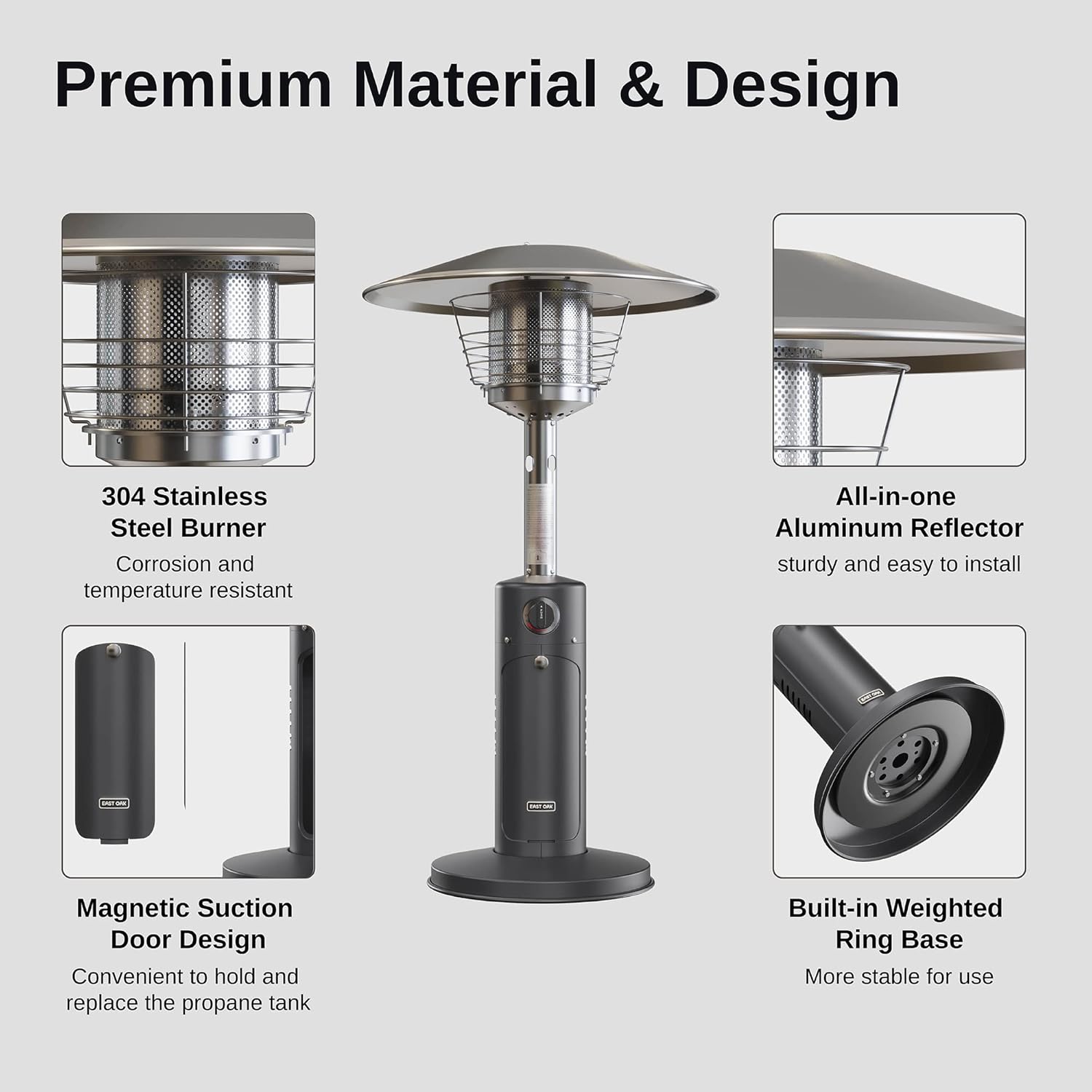 Patio Heater, Portable Propane Tabletop Heater for Outdoor Use Y799
