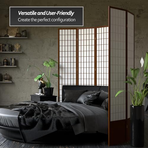 7 ft. Tall Window Pane Shoji Screen Room Divider, 3 Panels T5246