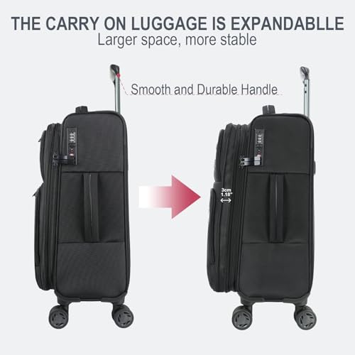Softside Expandable Carry On Luggage with Spinner Wheels and TSA Lock, 20-Inch R869