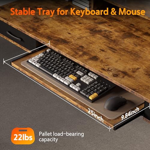 Electric Standing Desk with 2 Drawers, Height Adjustable for Home Office B137