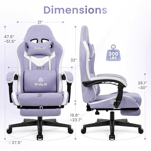 Gaming Chair with Footrest Lumbar Support High Back Recliner Ergonomic Leather Q8605