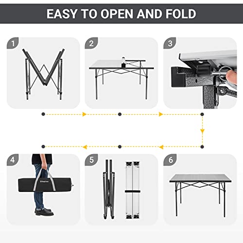 Folding Camping Table Portable Aluminum Roll Up Lightweight for Outdoor Picnic F98743