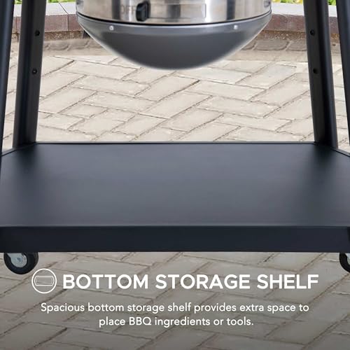 Charcoal Kamado Grill with Pizza Stone and Wheels Q84418
