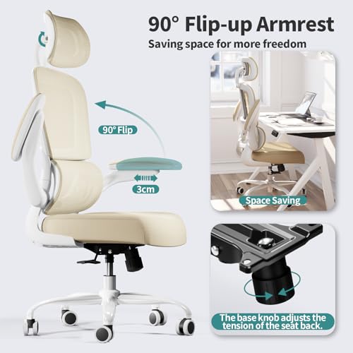 Ergonomic Mesh Office Chair with Wheels, High Back, 330 LBS Capacity C667113