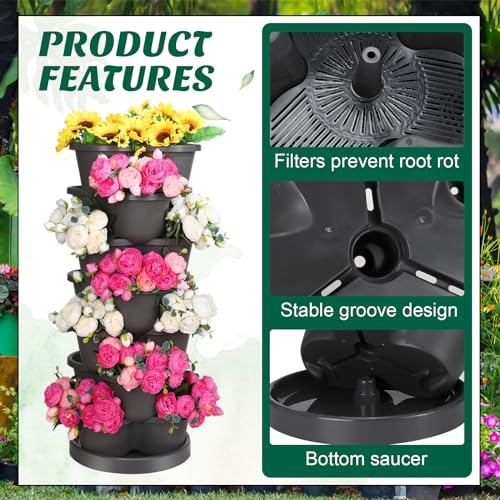 7 Tier Stackable Planter for Indoor Outdoor Gardening S8238