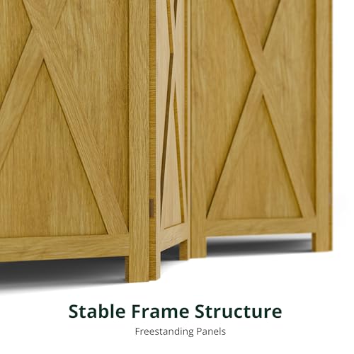 Wood Room Divider 4 Panel Folding Privacy Screen P37574
