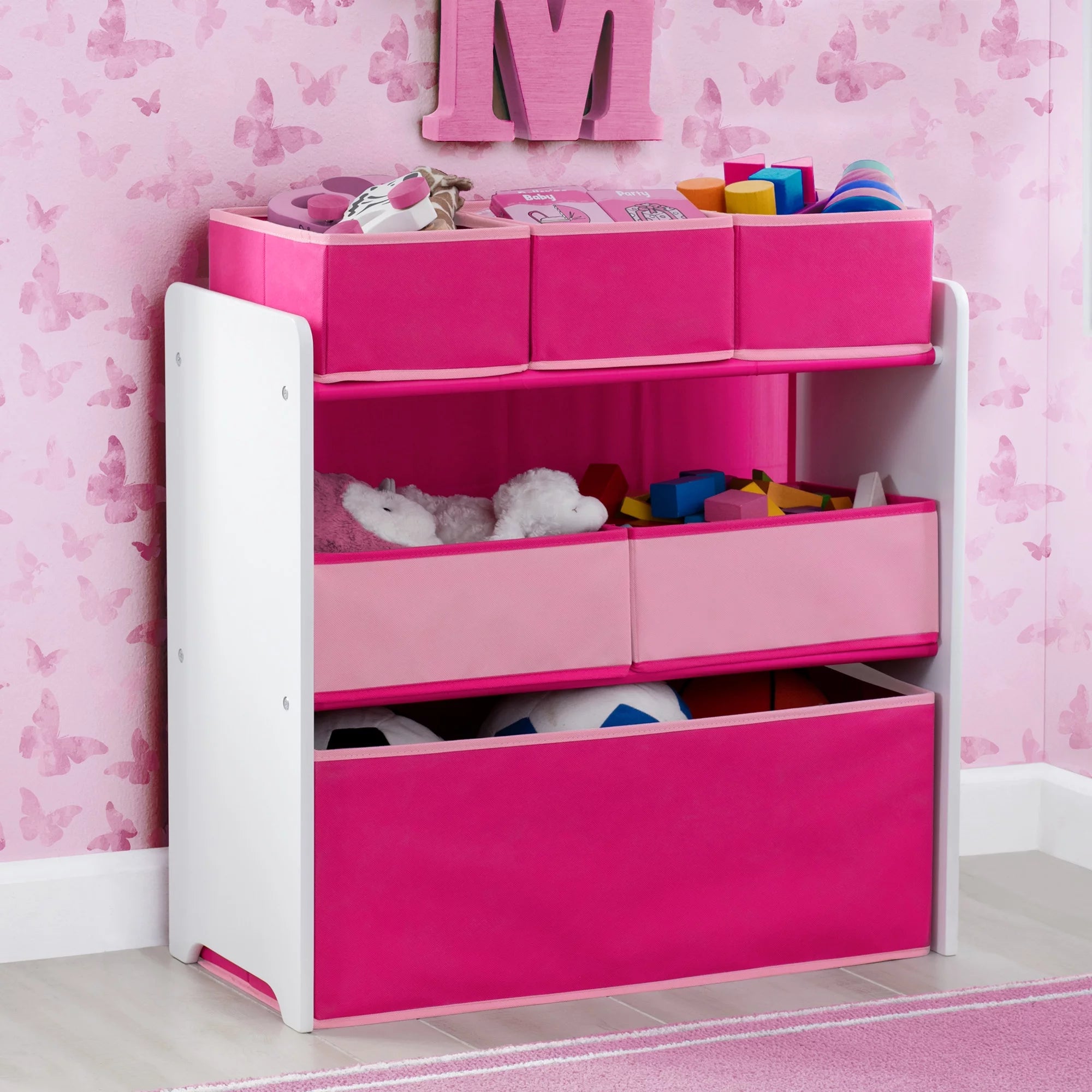 Toy Organizer, White/Pink U367