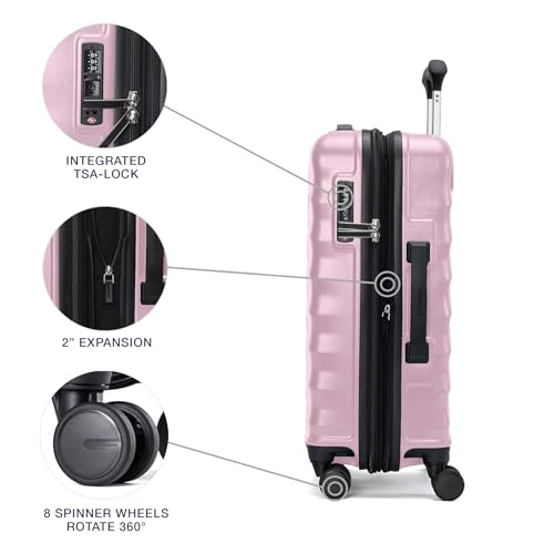 Hardside Expandable Carry-On Luggage with 8 Spinner Wheels and TSA Lock J560758