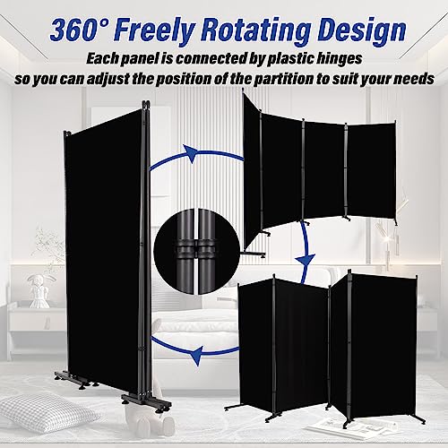 Room Divider 6ft 3 Panel Portable Fabric Partition Screen H7762
