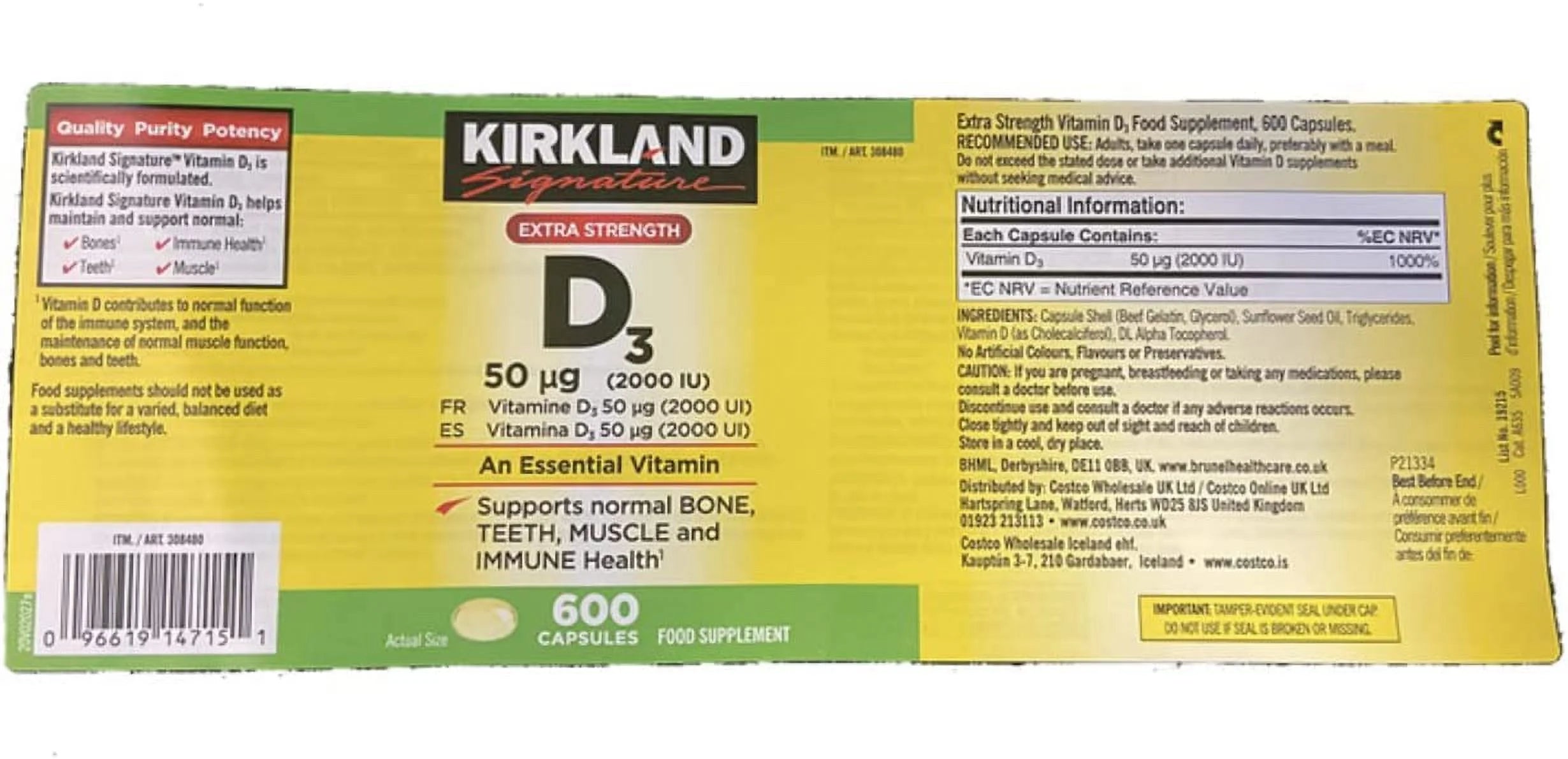 Vitamin D3 600 Softgels, 2-Pack N102