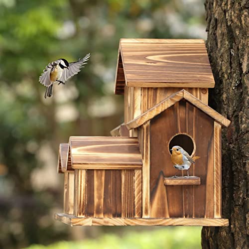 Handmade Wooden Bird House for Outdoor Backyard Decor P367