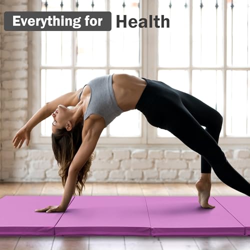 Folding Exercise Gymnastics Mat 4x10x3 Inch with Carrying Handles G881552