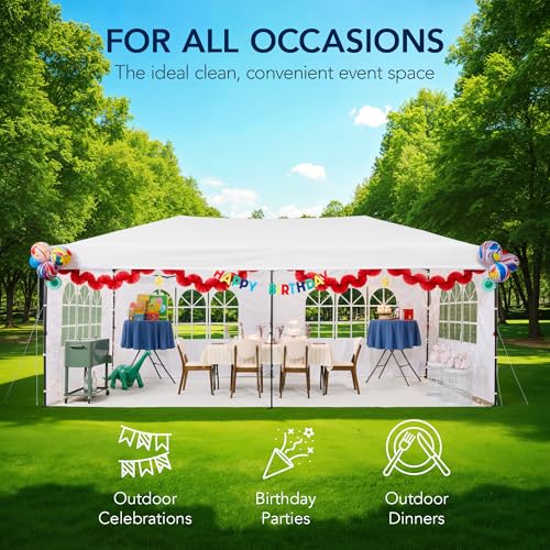 10x20 Party Tent, Waterproof Outdoor Canopy with Sidewalls Y555496