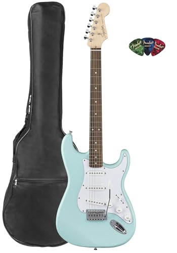Stratocaster Electric Guitar Bundle with Amplifier, Gig Bag, Strap, Cable, Picks, and DVD S5583